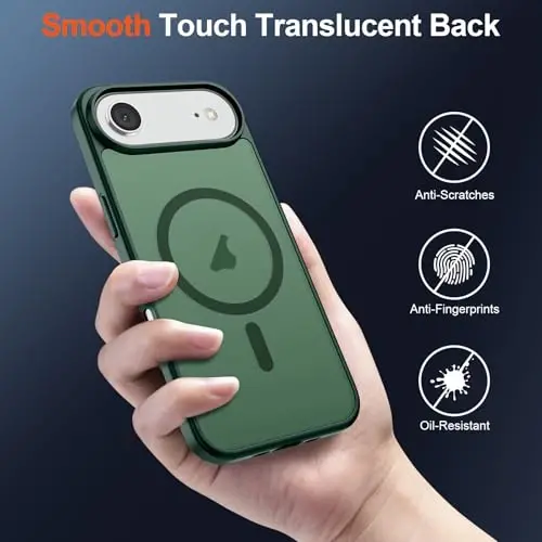 SUPFINE Magnetic for iPhone Air Case (Compatible with MagSafe)(Military Grade Drop Protection) Slim Translucent Matte Shockproof with Anti-Fingerprint Phone Cover for 17 Air 2025,Forest Green - 6