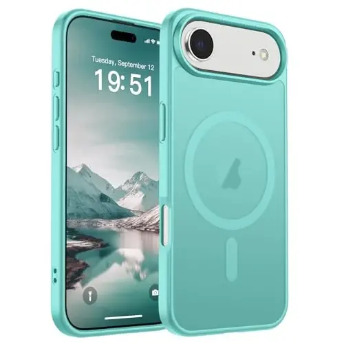 SUPFINE Magnetic for iPhone Air Case (Compatible with MagSafe)(Military Grade Drop Protection) Slim Translucent Matte Shockproof with Anti-Fingerprint Phone Cover for 17 Air,Blue Green - SUPFINE