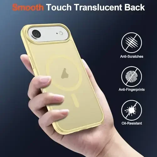 SUPFINE Magnetic for iPhone Air Case (Compatible with MagSafe)(Military Grade Drop Protection) Slim Translucent Matte Shockproof with Anti-Fingerprint Phone Cover for 17 Air,Buttercream Yellow - 6
