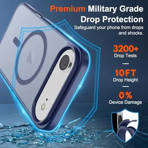 SUPFINE Magnetic for iPhone Air Case Lavender Gray | (Compatible with MagSafe)(Military Grade Drop Protection)Shockproof Translucent Matte Phone Cover - 3