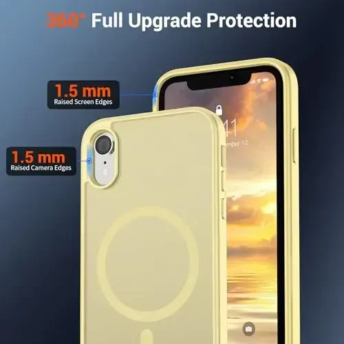 SUPFINE Magnetic for iPhone XR Phone Case(Compatible with MagSafe)(Military Grade Drop Protection) Slim Translucent Matte Shockproof with Anti-Fingerprint Phone Case,Buttercream Yellow - 4