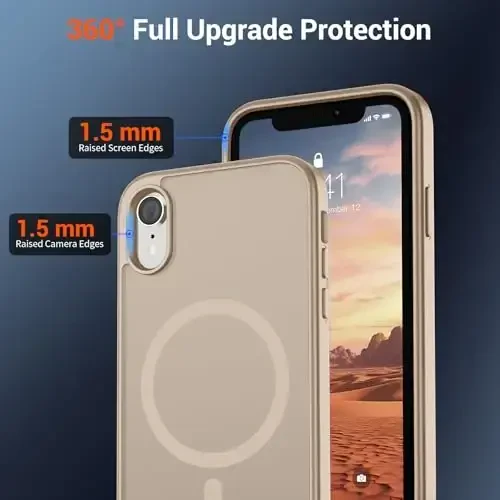 SUPFINE Magnetic for iPhone XR Phone Case(Compatible with MagSafe)(Military Grade Drop Protection) Slim Translucent Matte Shockproof with Anti-Fingerprint Phone Case,Desert Gold - 4