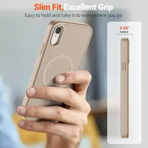 SUPFINE Magnetic for iPhone XR Phone Case(Compatible with MagSafe)(Military Grade Drop Protection) Slim Translucent Matte Shockproof with Anti-Fingerprint Phone Case,Desert Gold - 7