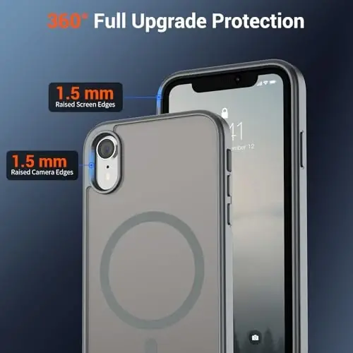 SUPFINE Magnetic for iPhone XR Phone Case(Compatible with MagSafe)(Military Grade Drop Protection) Slim Translucent Matte Shockproof with Anti-Fingerprint Phone Case,Gray - 4