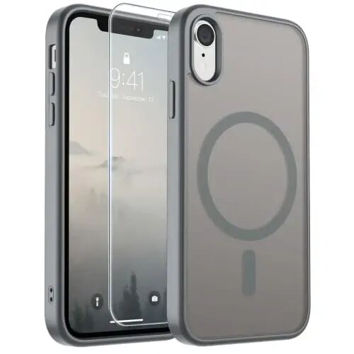 SUPFINE Magnetic for iPhone XR Phone Case(Compatible with MagSafe)(Military Grade Drop Protection) Slim Translucent Matte Shockproof with Anti-Fingerprint Phone Case,Gray 