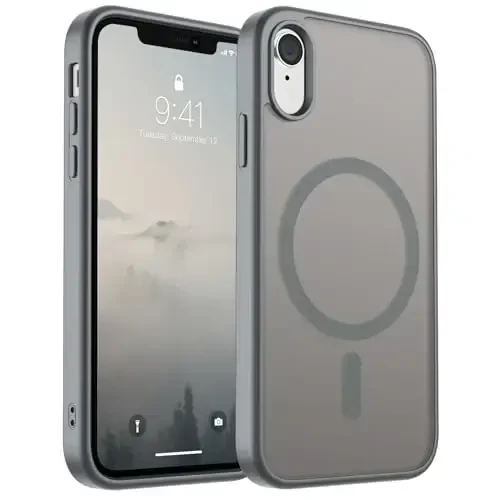 SUPFINE Magnetic for iPhone XR Phone Case(Compatible with MagSafe)(Military Grade Drop Protection) Slim Translucent Matte Shockproof with Anti-Fingerprint Phone Case,Gray 