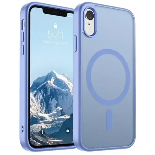 SUPFINE Magnetic for iPhone XR Phone Case(Compatible with MagSafe)(Military Grade Drop Protection) Slim Translucent Matte Shockproof with Anti-Fingerprint Phone Case,Blue Purple 