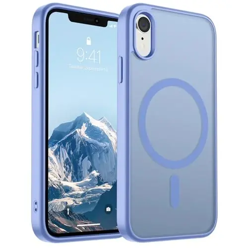 SUPFINE Magnetic for iPhone XR Phone Case(Compatible with MagSafe)(Military Grade Drop Protection) Slim Translucent Matte Shockproof with Anti-Fingerprint Phone Case,Blue Purple - 1