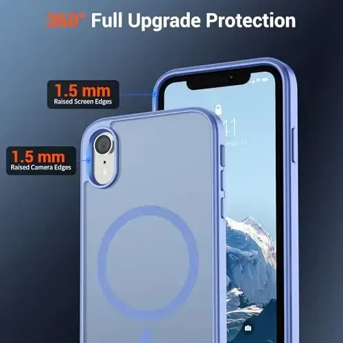 SUPFINE Magnetic for iPhone XR Phone Case(Compatible with MagSafe)(Military Grade Drop Protection) Slim Translucent Matte Shockproof with Anti-Fingerprint Phone Case,Blue Purple - 4