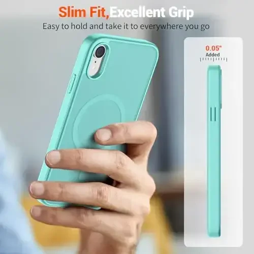 SUPFINE Magnetic for iPhone XR Phone Case(Compatible with MagSafe)(Military Grade Drop Protection) Slim Translucent Matte Shockproof with Anti-Fingerprint Phone Case,Blue Green - 7