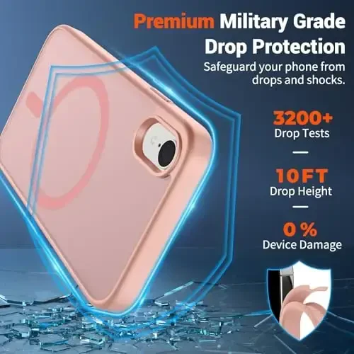 SUPFINE Magnetic for iPhone XR Phone Case(Compatible with MagSafe)(Military Grade Drop Protection) Slim Translucent Matte Shockproof with Anti-Fingerprint Phone Case,Pink - 3