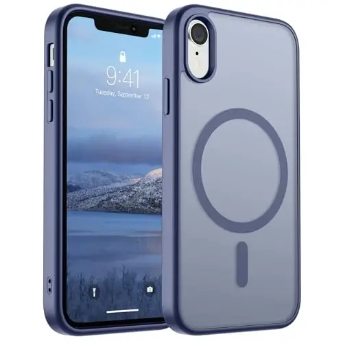 SUPFINE Magnetic for iPhone XR Phone Case(Compatible with MagSafe)(Military Grade Drop Protection) Slim Translucent Matte Shockproof with Anti-Fingerprint Phone Case,Lavender Gray 