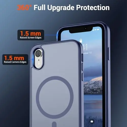 SUPFINE Magnetic for iPhone XR Phone Case(Compatible with MagSafe)(Military Grade Drop Protection) Slim Translucent Matte Shockproof with Anti-Fingerprint Phone Case,Lavender Gray - 4