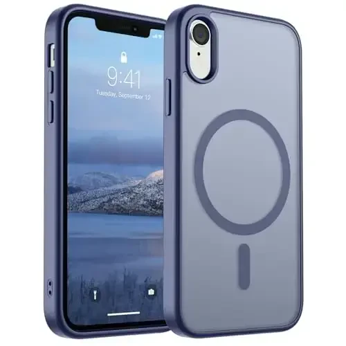 SUPFINE Magnetic for iPhone XR Phone Case(Compatible with MagSafe)(Military Grade Drop Protection) Slim Translucent Matte Shockproof with Anti-Fingerprint Phone Case,Lavender Gray - 1
