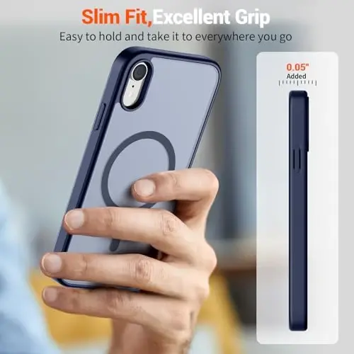 SUPFINE Magnetic for iPhone XR Phone Case(Compatible with MagSafe)(Military Grade Drop Protection) Slim Translucent Matte Shockproof with Anti-Fingerprint Phone Case,Navy Blue - 7