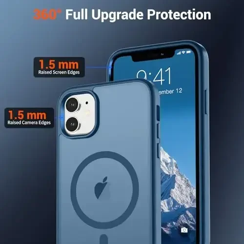 SUPFINE Magnetic for iPhone 11 Phone Case(Compatible with MagSafe)(Military Grade Drop Protection) Slim Translucent Matte Shockproof with Anti-Fingerprint Phone Case,Deep Blue - 4