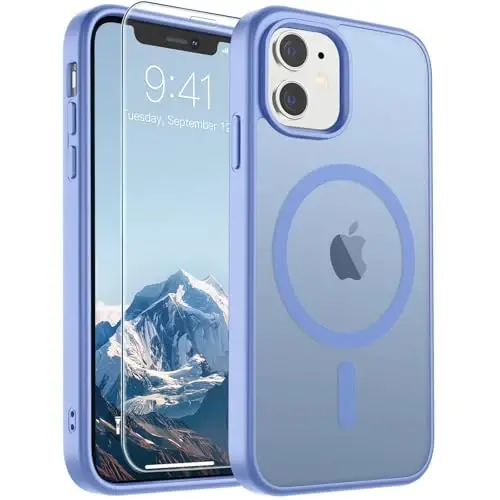 SUPFINE Magnetic for iPhone 11 Phone Case(Compatible with MagSafe)(Military Grade Drop Protection) Translucent Matte Shockproof Phone Cover,Blue Purple - 1