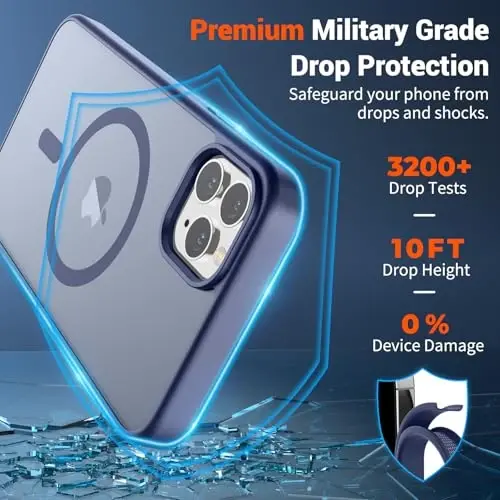 SUPFINE Magnetic for iPhone 11 Pro Max Case (Compatible with MagSafe)(Military Grade Drop Protection) Translucent Matte Shockproof Phone Cover,Lavender Gray - 3