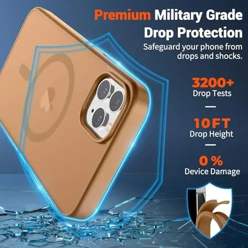 SUPFINE Magnetic for iPhone 11 Pro Max Case (MagSafe bilan mos) (Harbiy darajadagi tushishdan himoya) Yupqa shaffof mat zarbga chidamli barmoq izlariga qarshi telefon qutisi, jigarrang - 3