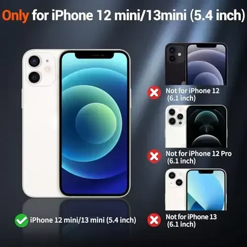 SUPFINE Magnetic for iPhone 12 Mini Case & iPhone 13 Mini Case (MagSafe bilan mos keladi) (Harbiy darajadagi tushishdan himoya) Yupqa yarim shaffof mat zarbga chidamli telefon qopqog'i, Qora - 2