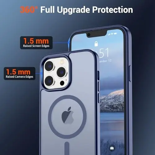 SUPFINE Magnetic for iPhone 12 Pro Max Case (Compatible with MagSafe) (Military Grade Drop Protection) Slim Translucent Matte Shockproof with Anti-Fingerprint Phone Case,Lavender Gray - 4