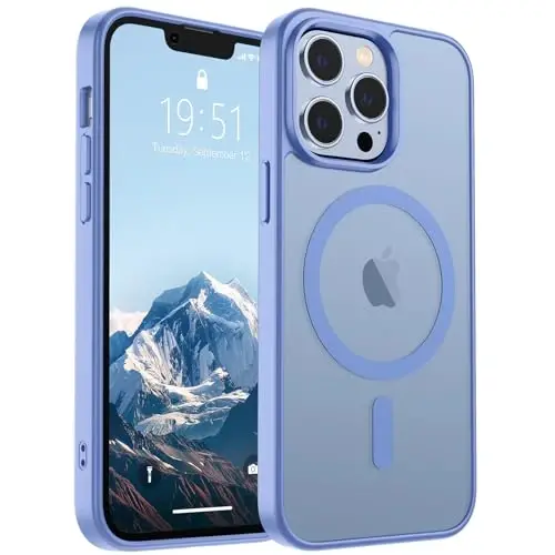 SUPFINE Magnetic for iPhone 13 Pro Case (Compatible with MagSafe) (Military Grade Drop Protection) Slim Translucent Matte Shockproof with Anti-Fingerprint Phone Case,Blue Purple 