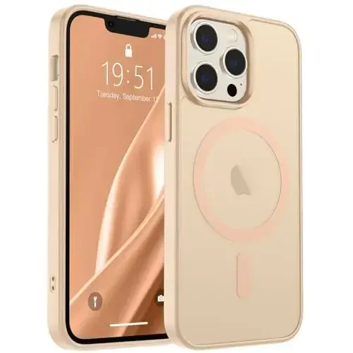 SUPFINE Magnetic for iPhone 13 Pro Case (MagSafe bilan mos) (Harbiy darajadagi tushishdan himoya) Yupqa yarim shaffof mat zarbga chidamli barmoq izlariga qarshi telefon qutisi, qumli pushti - 1