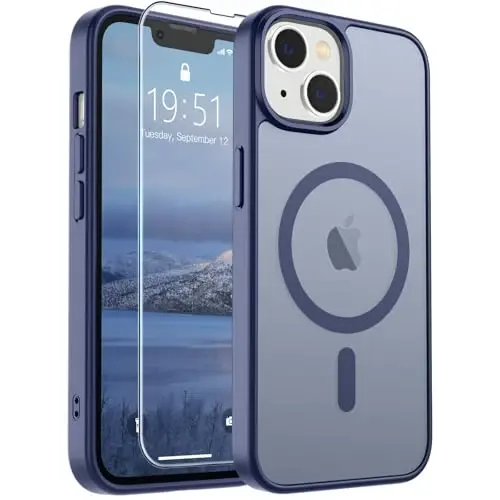 SUPFINE Magnetic for iPhone 14 Case & iPhone 13 Case (MagSafe bilan mos keladi)(Harbiy standartdagi zarbadan himoya) Yupqa yarim shaffof mat zarbga chidamli telefon qopqog'i, Lavanda kulrang - 1