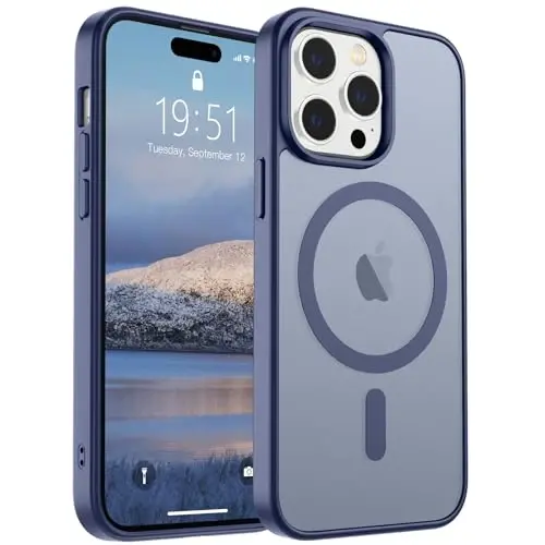 SUPFINE Magnetic for iPhone 14 Pro Case (Compatible with MagSafe) (Military Grade Drop Protection) Slim Translucent Matte Shockproof with Anti-Fingerprint Phone Case,Lavender Gray 