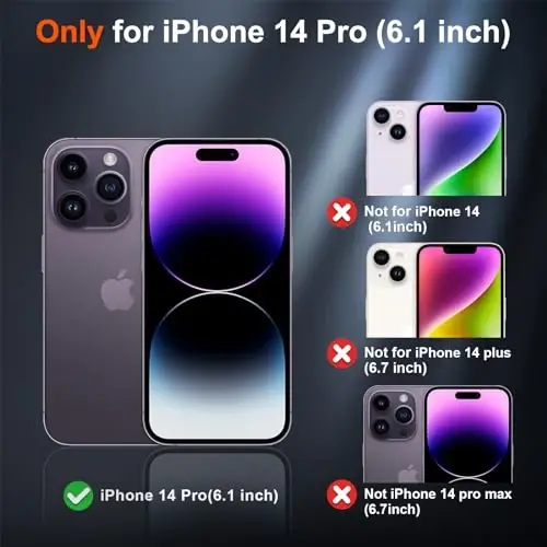 SUPFINE Magnetic for iPhone 14 Pro Case (Compatible with MagSafe) (Military Grade Drop Protection) Translucent Matte Shockproof Phone Case,Navy Blue - 1