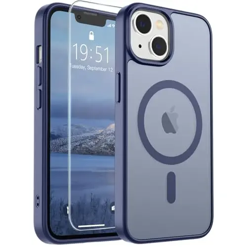 SUPFINE Magnetic for iPhone 14 Pro Case (MagSafe bilan mos) (Harbiy darajadagi tushishdan himoya) Yupqa shaffof mato, barmoq izlariga qarshi telefon qutisi, lavanta kulrang - 4
