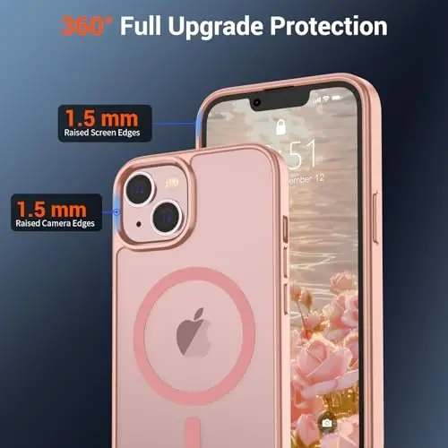 SUPFINE Magnetic for iPhone 15 Plus Case & iPhone 14 Plus Case(Compatible with MagSafe)(Military Grade Drop Protection) Slim Translucent Shockproof Phone Case,Pink - 4