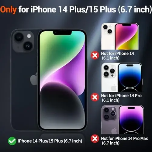 SUPFINE Magnetic for iPhone 15 Plus Case & iPhone 14 Plus Case(Compatible with MagSafe)(Military Grade Drop Protection) Translucent Shockproof Phone Cover,Dark Purple - SUPFINE (1)