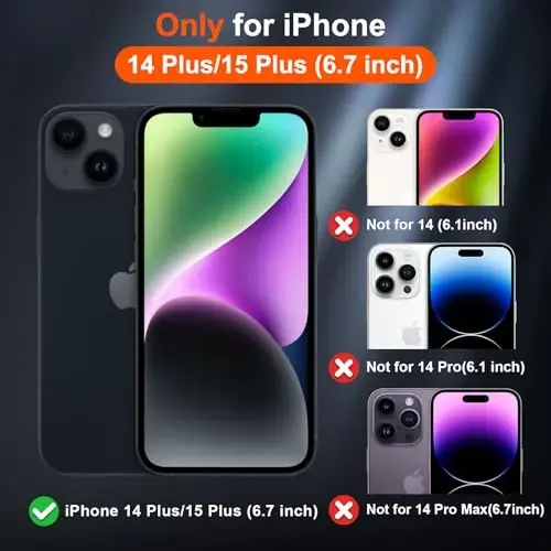 SUPFINE Magnetic for iPhone 15 Plus Case & iPhone 14 Plus Case(MagSafe bilan mos)(Harbiy darajadagi tushishdan himoya) Yupqa shaffof zarbga chidamli barmoq izlariga qarshi telefon qutisi, Qizil - 1