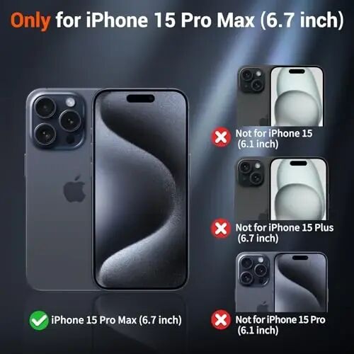 SUPFINE Magnetic for iPhone 15 Pro Max Case (MagSafe bilan mos keladi) (Harbiy darajadagi tushishdan himoya) Barmoq iziga qarshi telefon g‘ilofli yarim shaffof mat, Och ko‘k - 2