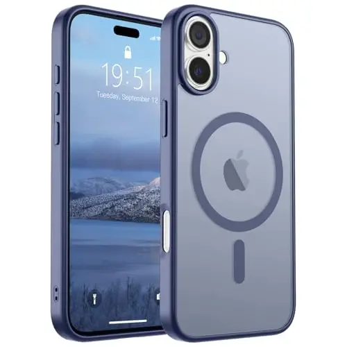 SUPFINE Magnetic for iPhone 16 Case (MagSafe bilan mos) (Harbiy darajadagi tushishdan himoya) Yupqa yarim shaffof mat zarbga chidamli barmoq izlariga qarshi telefon qutisi, Lavanda kulrang 