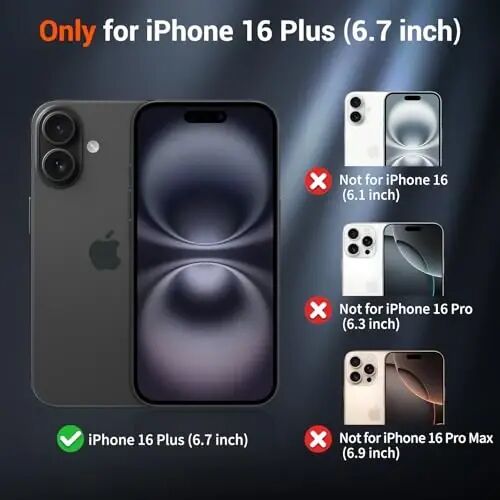 SUPFINE Magnetic for iPhone 16 Plus Case Glacier Blue | With Screen Protector, Translucent Matte, Compatible with MagSafe, Military Grade Drop Proof, Rugged Shockproof Protective - SUPFINE (1)