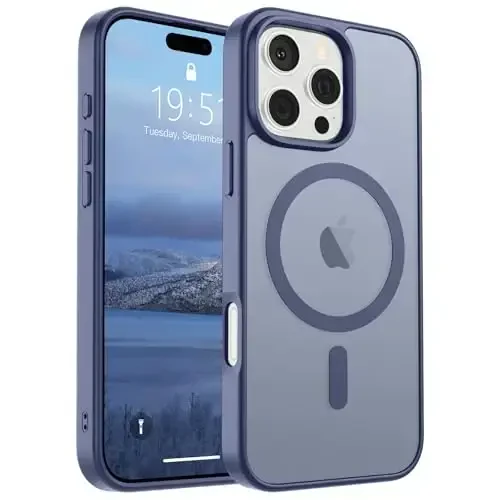 SUPFINE Magnetic for iPhone 16 Pro Max Case (Compatible with MagSafe) (Military Grade Drop Protection) Slim Translucent Matte Shockproof with Anti-Fingerprint Phone Case, Lavender Gray - 1