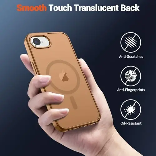 SUPFINE Magnetic for iPhone 16e Case 2025 (Compatible with MagSafe)(Military Grade Drop Protection) Slim Translucent Matte Shockproof with Anti-Fingerprint Phone Case,Brown - 5