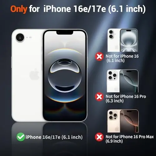 SUPFINE Magnetic for iPhone 16e Case 2025 (MagSafe bilan mos) (Harbiy darajadagi tushishdan himoya) Yupqa yarim shaffof mat zarbga chidamli barmoq izlariga qarshi telefon g'ilofi, to'q ko'k 