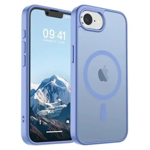 SUPFINE Magnetic for iPhone 16e Case 2025 (MagSafe bilan mos keladi)(Harbiy darajadagi tushishdan himoya) Yupqa yarim shaffof mato zarbga chidamli barmoq izlariga qarshi telefon g'ilofi, ko'k binafsha - 1