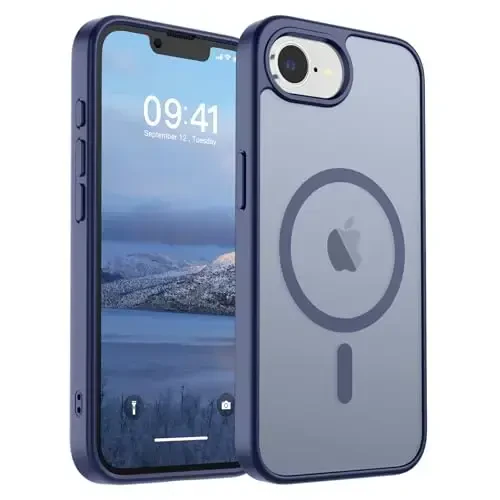 SUPFINE Magnetic for iPhone 16e Case 2025 (MagSafe bilan mos)(Harbiy darajadagi tushishdan himoya) Yupqa yarim shaffof mato zarbga chidamli barmoq izlariga qarshi telefon qutisi, Lavanda kulrang - SUPFINE
