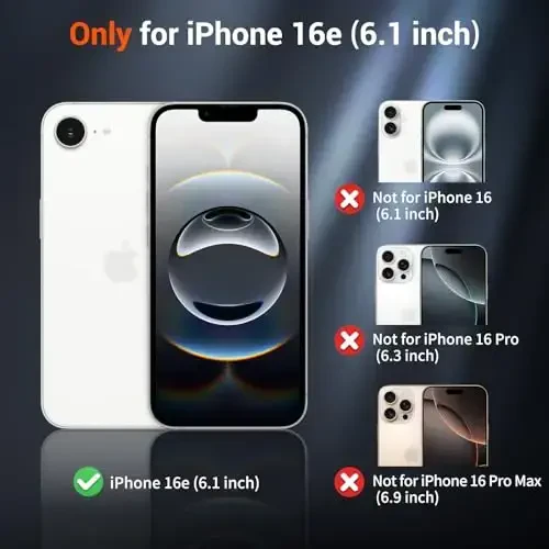 SUPFINE Magnetic for iPhone 16e Case 2025 (MagSafe bilan mos)(Harbiy darajadagi tushishdan himoya) Yupqa yarim shaffof mato zarbga chidamli barmoq izlariga qarshi telefon qutisi, Lavanda kulrang - 2