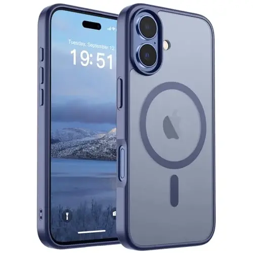 SUPFINE Magnetic for iPhone 17 Case (MagSafe bilan mos)(Harbiy darajadagi tushishdan himoya) Yarim shaffof mato zarbga chidamli barmoq iziga qarshi telefon qopqog'i 2025, Lavanda kulrang - 1