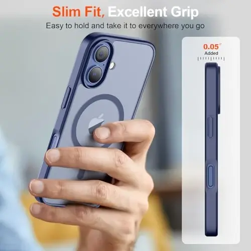 SUPFINE Magnetic for iPhone 17 Case (MagSafe bilan mos)(Harbiy darajadagi tushishdan himoya) Yarim shaffof mato zarbga chidamli barmoq iziga qarshi telefon qopqog'i 2025, Lavanda kulrang - 7