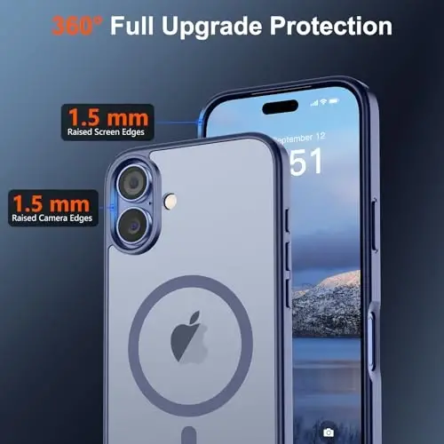 SUPFINE Magnetic for iPhone 17 Case (MagSafe bilan mos)(Harbiy darajadagi tushishdan himoya) Yarim shaffof mato zarbga chidamli barmoq iziga qarshi telefon qopqog'i 2025, Lavanda kulrang - 4