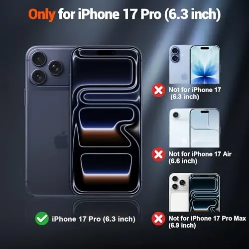 SUPFINE Magnetic for iPhone 17 Pro Case (MagSafe bilan mos keladi)(Harbiy darajadagi tushishdan himoya)(Kamera himoyasi) Yarim shaffof mat zarbga chidamli telefon g‘ilofi, To‘q binafsha - 2