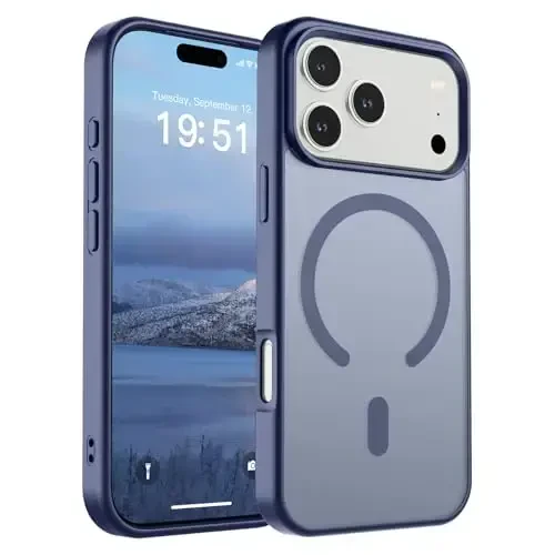 SUPFINE Magnetic for iPhone 17 Pro Case (MagSafe bilan mos)(Harbiy darajadagi tushishdan himoya) Yarim shaffof mat zarbga chidamli, barmoq izlariga qarshi telefon qopqog'i 2025, Lavanda kulrang - SUPFINE