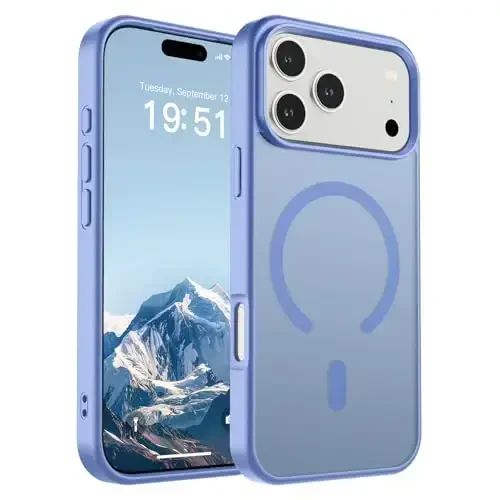 SUPFINE Magnetic for iPhone 17 Pro Max Case (Compatible with MagSafe)(Military Grade Drop Protection) Translucent Matte Shockproof with Anti-Fingerprint Phone Cover 2025,Blue Purple 