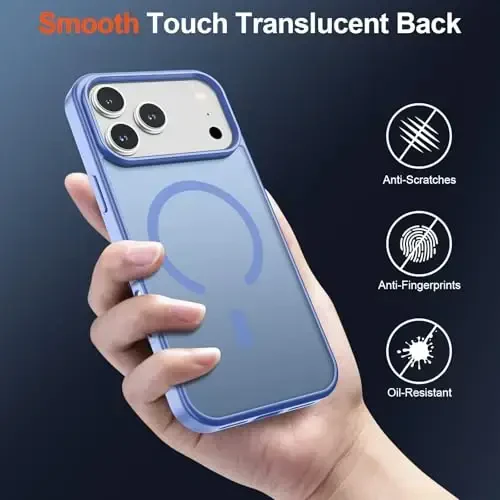 SUPFINE Magnetic for iPhone 17 Pro Max Case (Compatible with MagSafe)(Military Grade Drop Protection) Translucent Matte Shockproof with Anti-Fingerprint Phone Cover 2025,Blue Purple - 6